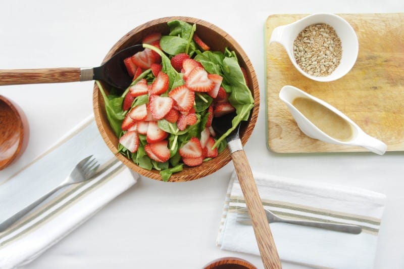 Seeded Strawberry Spinach Salad
